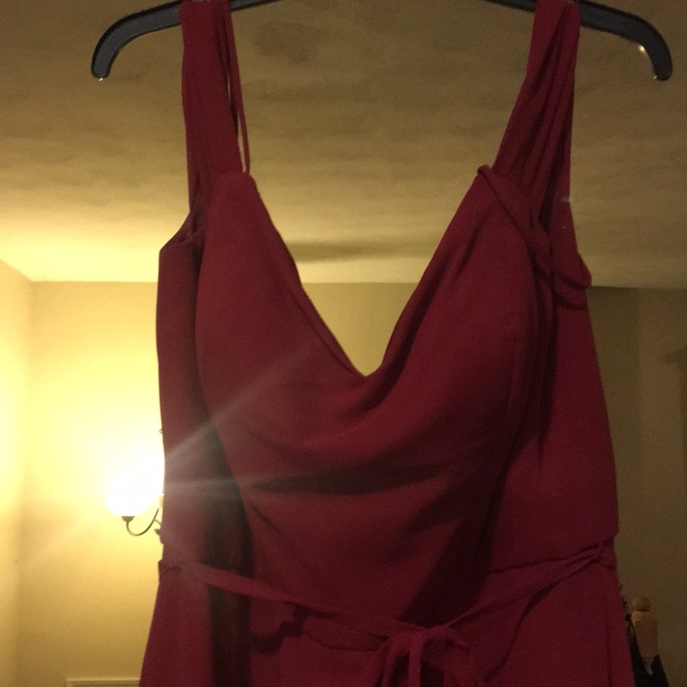 Long red gown